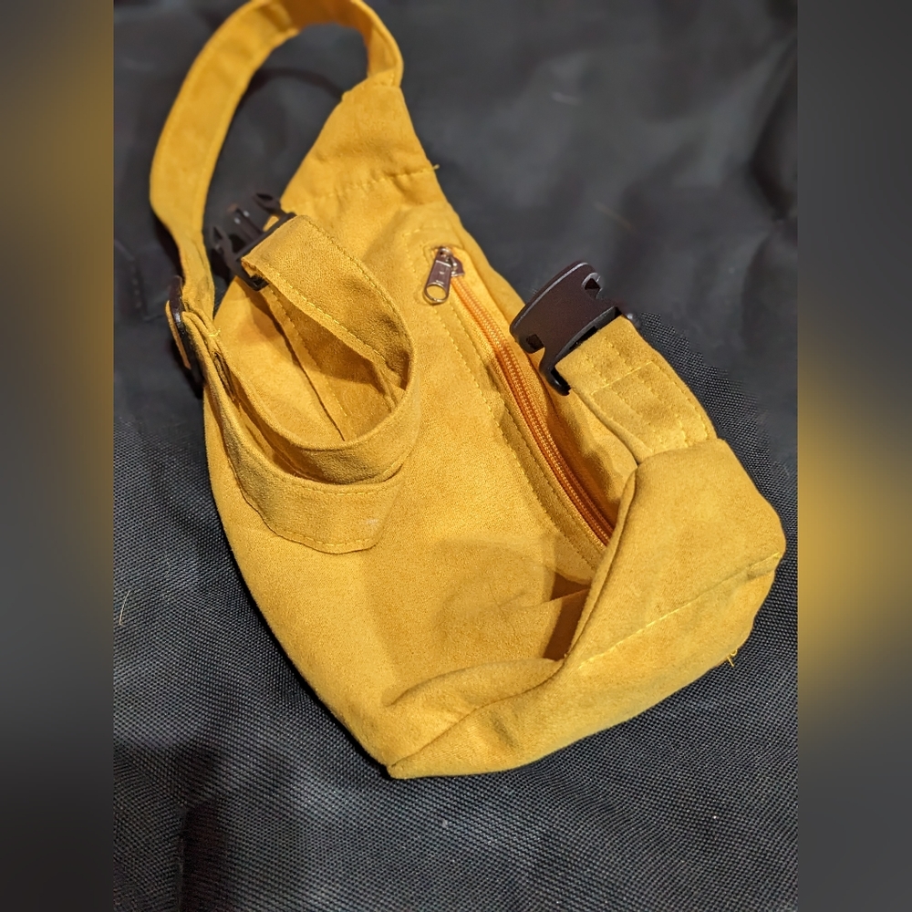 Retro Fanny Pack| Banana Bag | Native Style Embroidery | Yellow Suede - Picture 8 of 8